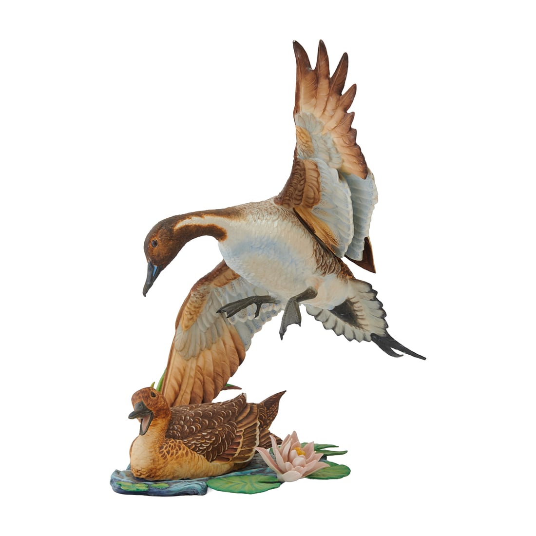 Hutschenreuther Porcelain Figural Group, Safe at Home.. Comprising a pair of ducks, the hen (1 of 5)