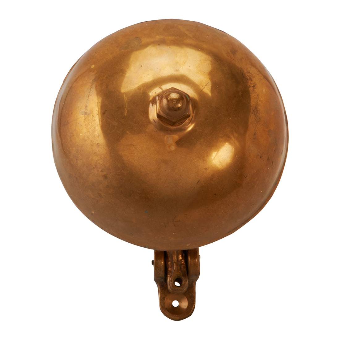 Vintage San Francisco Brass Trolley Bell.. Comprising a large, round brass bell with vertical (1 of 5)