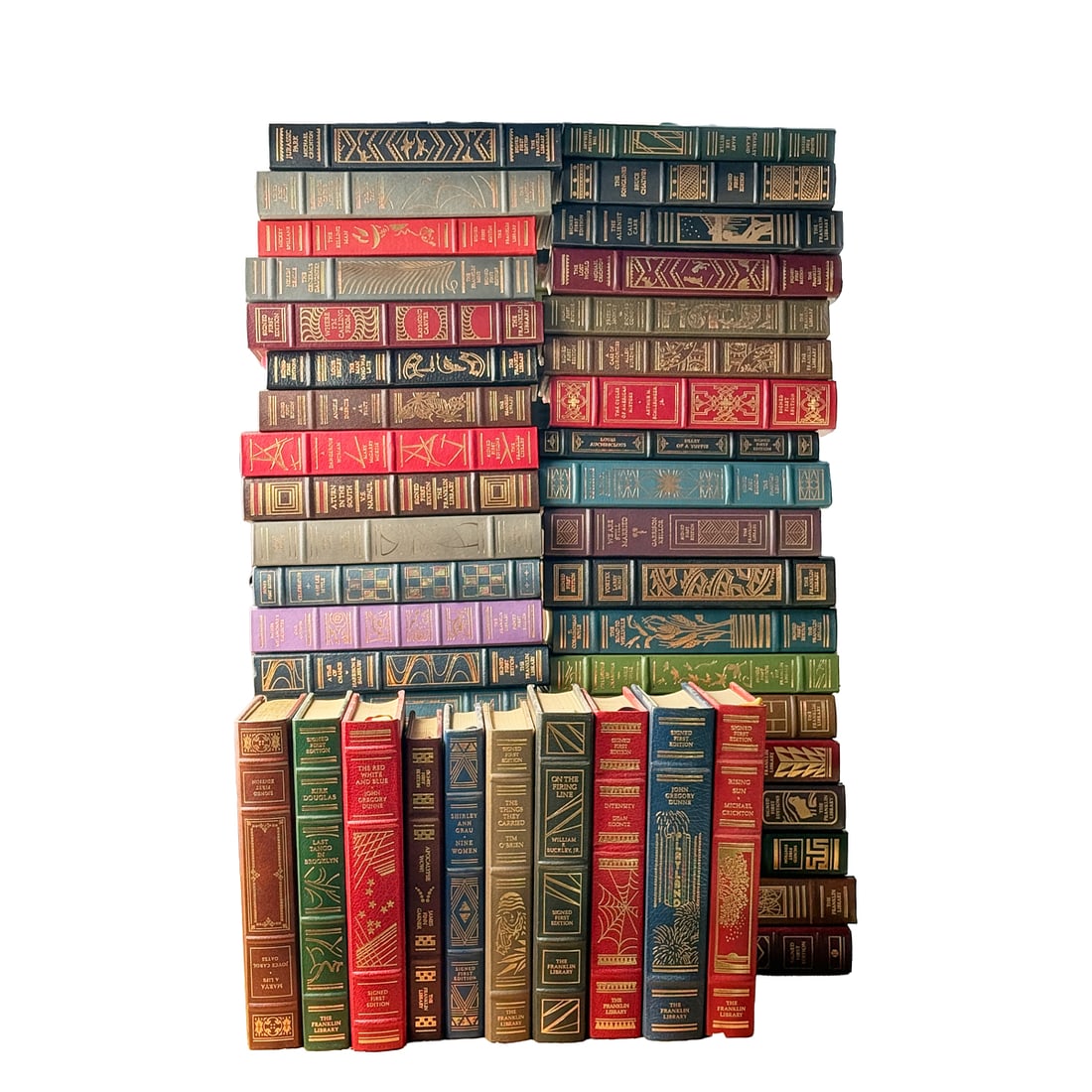 Forty-Eight Franklin Library Signed First Edition Leather Bound Books.. Comprising.a diverse (1 of 2)