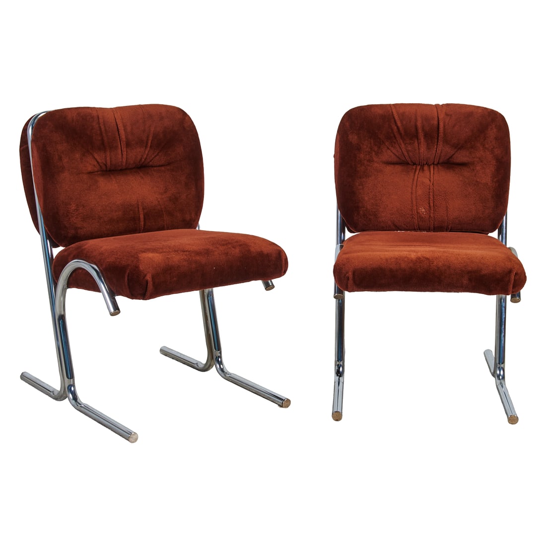 Four Douglas Furniture Cantilever Chairs, with molded tubular chrome finish steel frames, and (1 of 4)