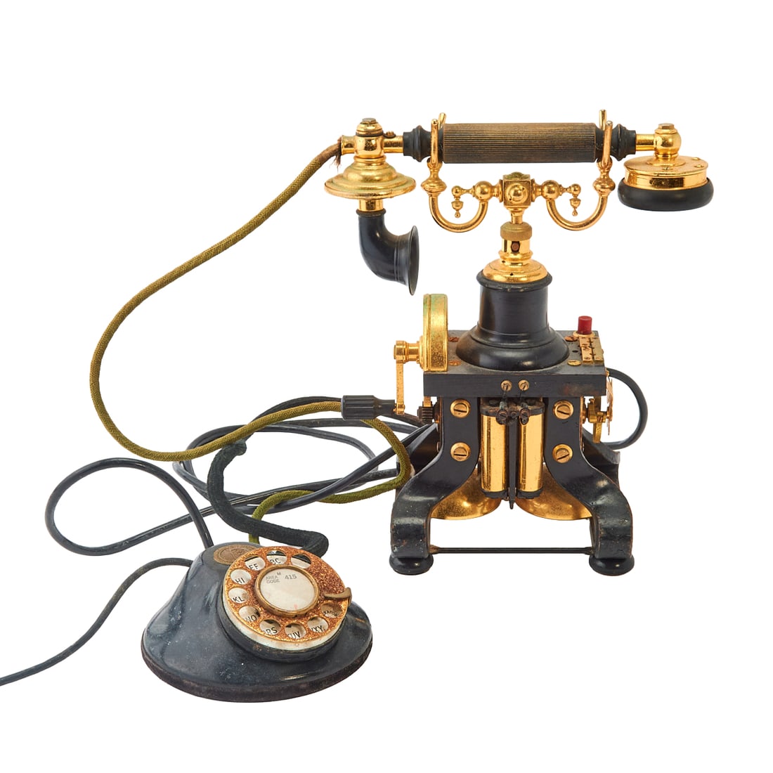 L. M. Ericsson Skeleton Telephone, a late Victorian telephone combining receiver and microphone, (1 of 7)