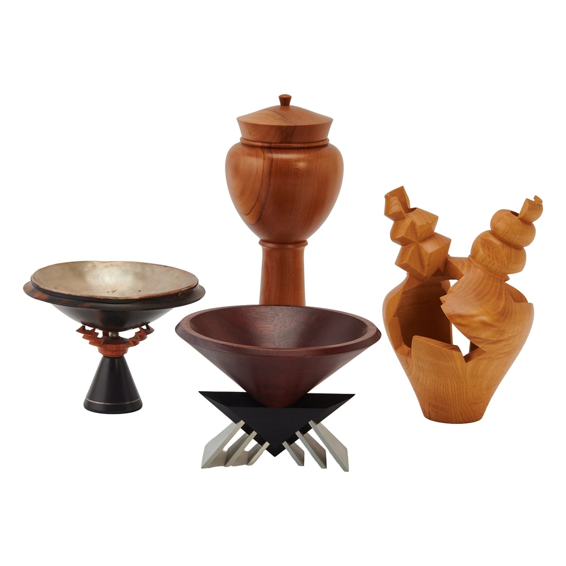 Four American Craft Turned Vessels, comprising: Mark Sfirri and Linton Frank "Wedding Vessel," (1 of 7)