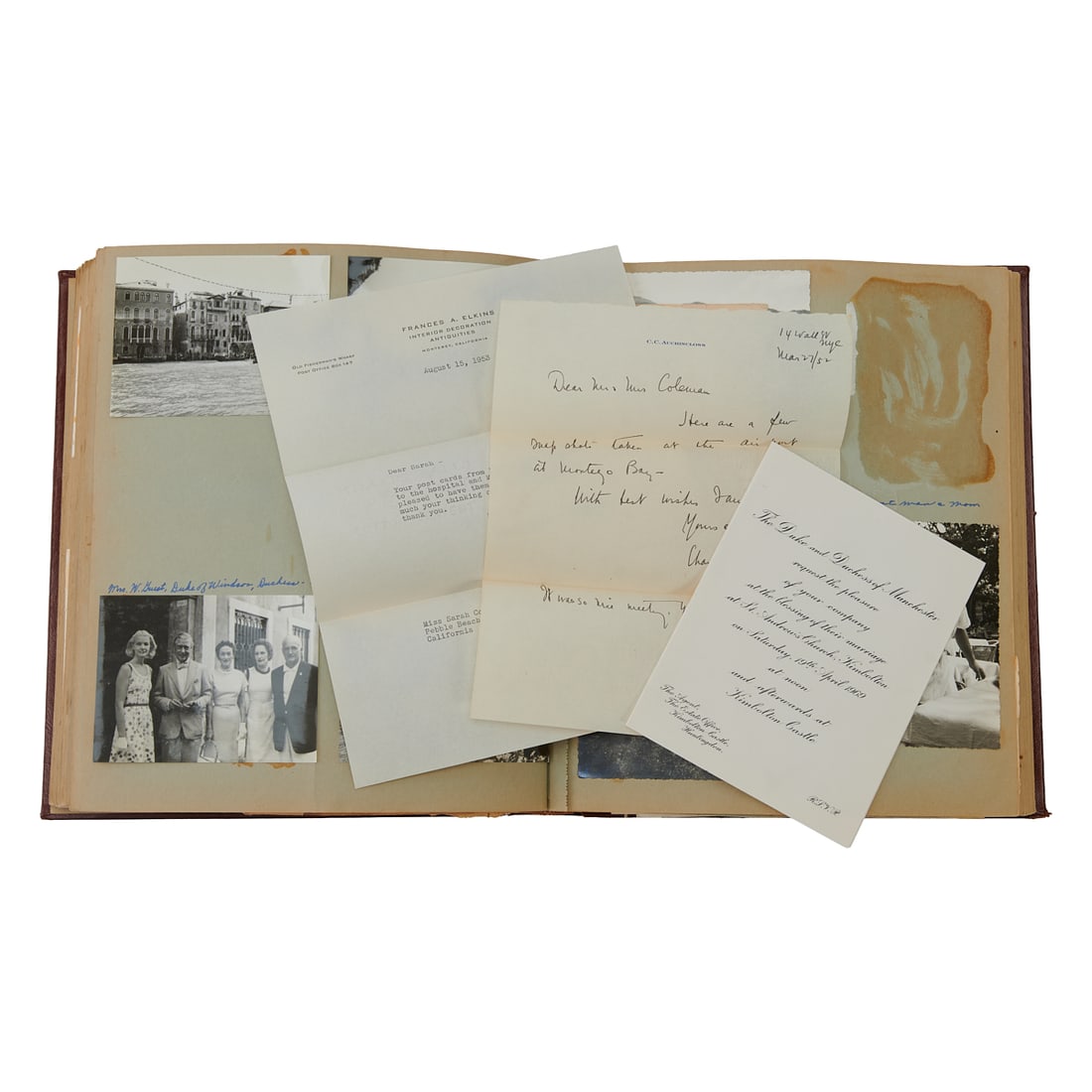 Ephemera: Tenth Duchess of Manchester and Family. Albums and scrapbooks of photographs and letters (1 of 1)