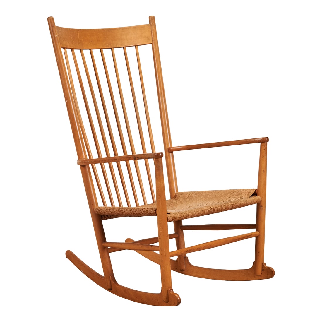 Hans Wegner Oak J16 Rocking Chair, identifying plaque to underside of right arm. Circa 1975.Hans (1 of 3)