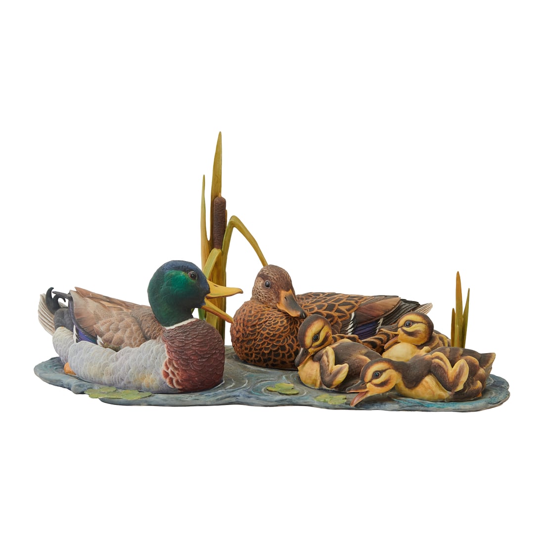 Hutschenreuther Porcelain Figural Group: First Lesson. Comprising mallard duck family, including (1 of 4)