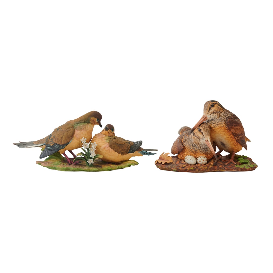 Two Hutschenreuther Porcelain Bird Groups, A FAMILY AFFAIR and a pair of doves, the former (1 of 7)