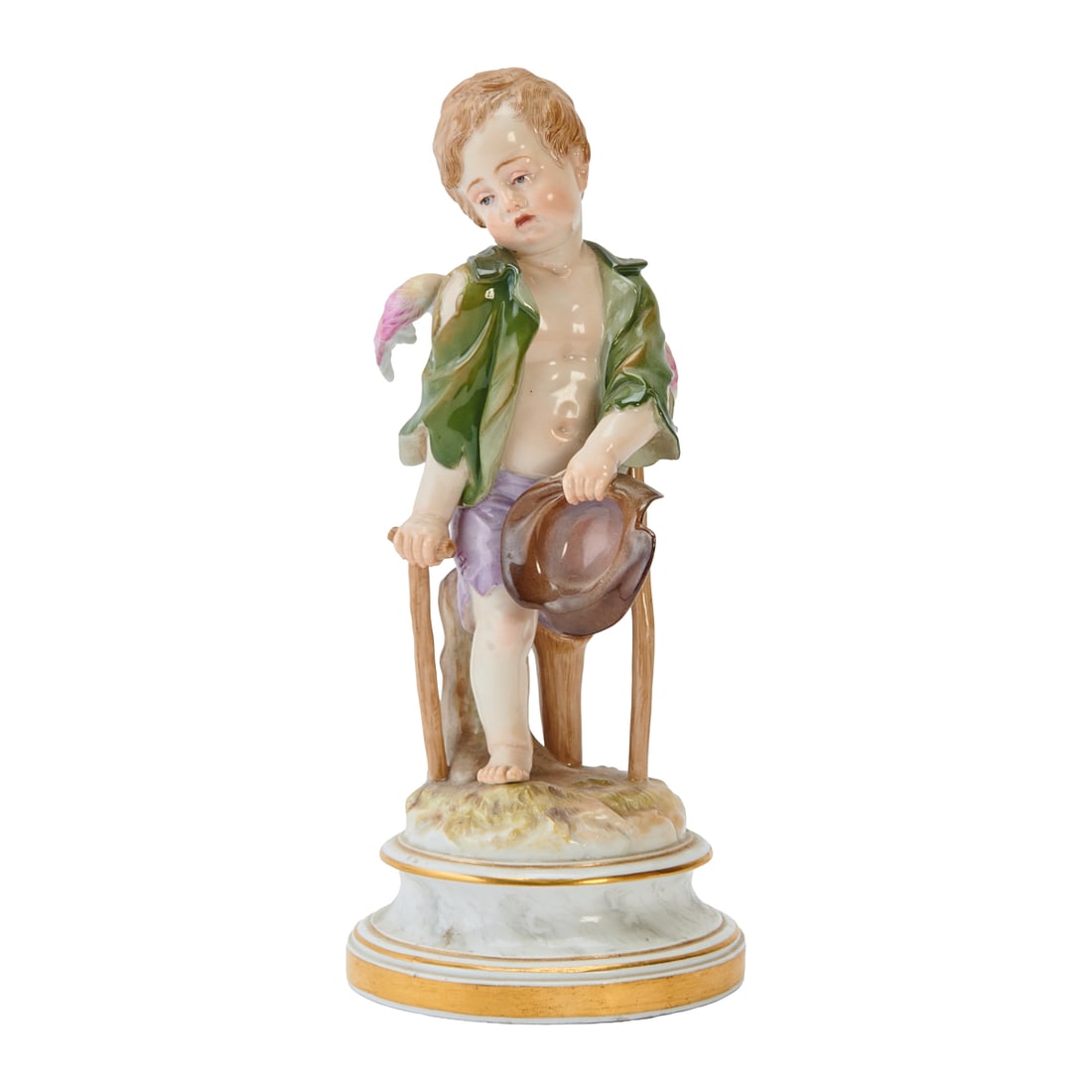 Meissen Porcelain Figure of "Cupid in Disguise" as a mendicant on crutches, after a model by.H. (1 of 5)