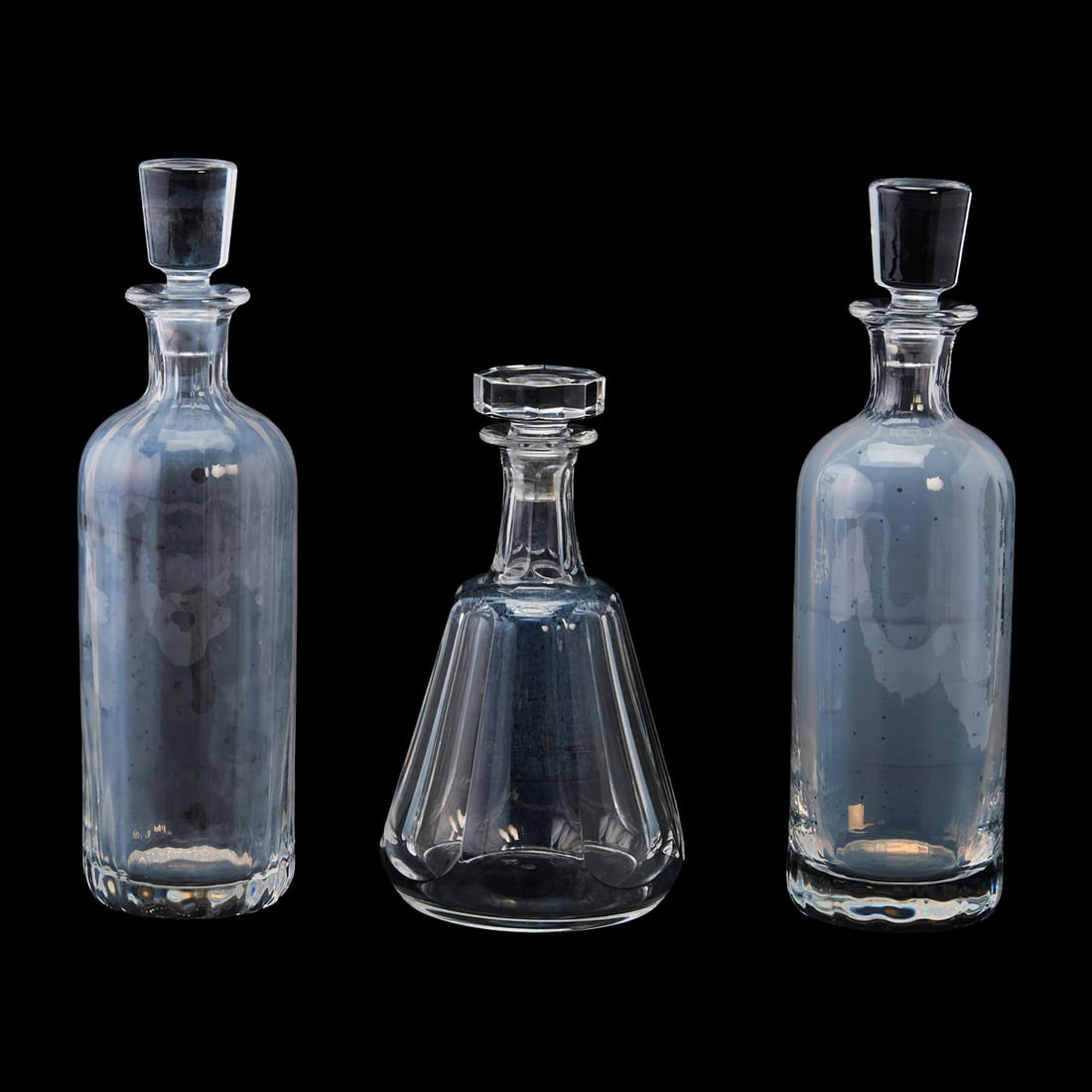 Three Baccarat Crystal Decanters, comprising a Talleyrand example, and. two Harmonie pattern Whisky (1 of 6)