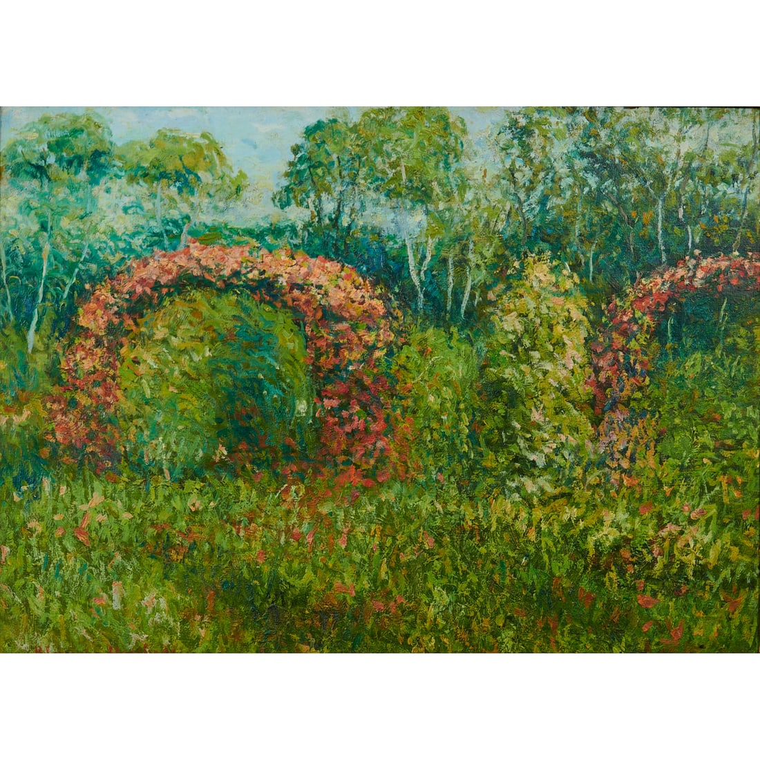 Style of Blanche Hoschedé-Monet (French, 1865-1947), Garden of Giverny,.oil on canvas, (1 of 6)