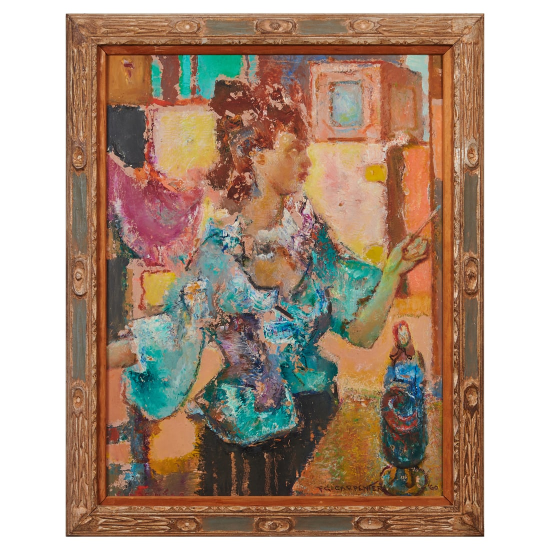 Fred Green.Carpenter (American, 1882-1965), Portrait of a Woman, 1960, oil on board, [approximate (1 of 4)