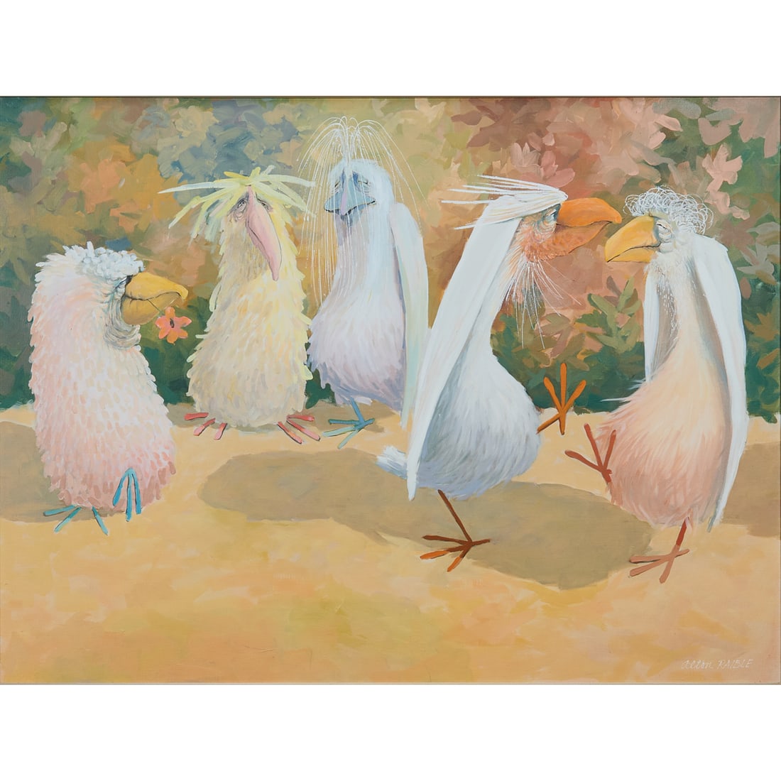 Alton Raible (American, 1918-2016), Birds, oil on canvas, [approximate dimensions - sight: 29 5/8" H (1 of 5)