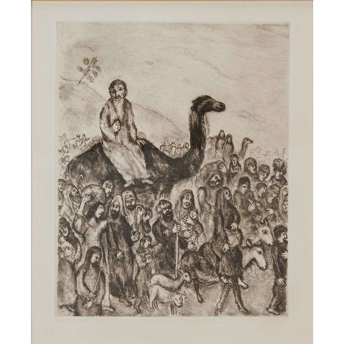 Marc Chagall (Russian, 1887-1985), Jacob's Departure For Egypt,.etching from the "Bible" suite from (1 of 4)