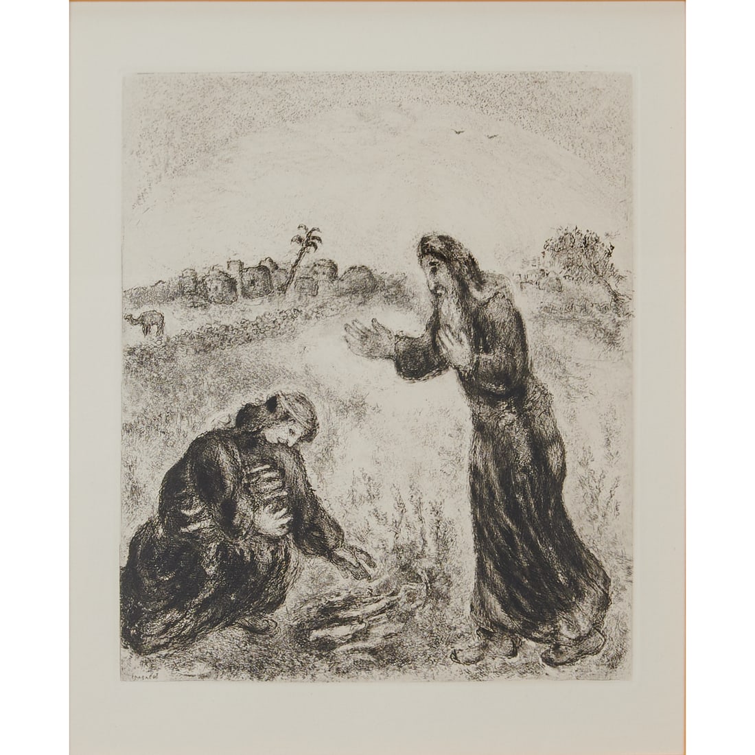 Marc Chagall (Russian, 1887-1985), Elijah And The Widow Of Sarepta,.#83.in the "Bible" suite from (1 of 5)