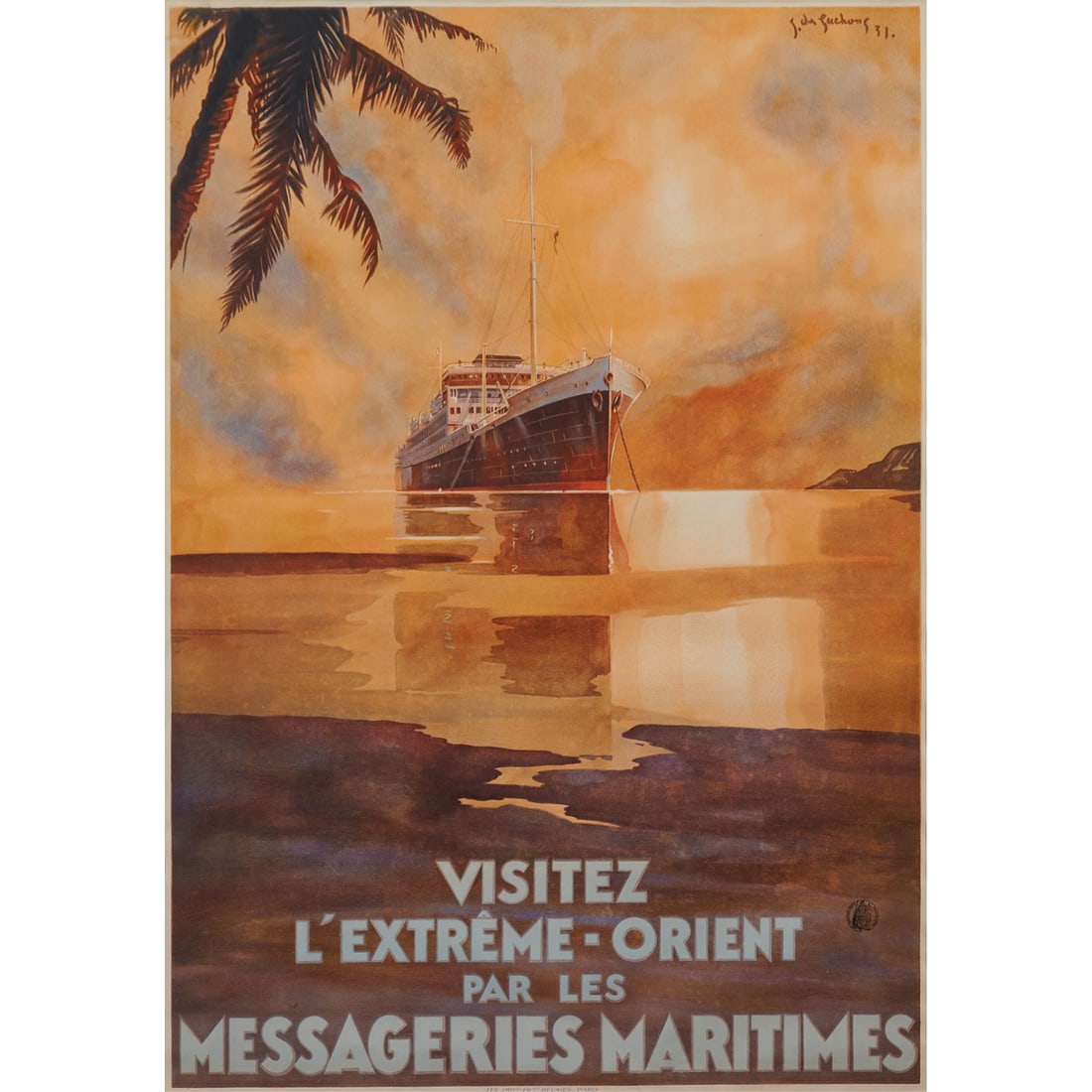 Jean des Gachons (French,.1871-1951), Visitez L'Extreme-Orient Par Les Messageries Maritimes,.(Visit (1 of 5)