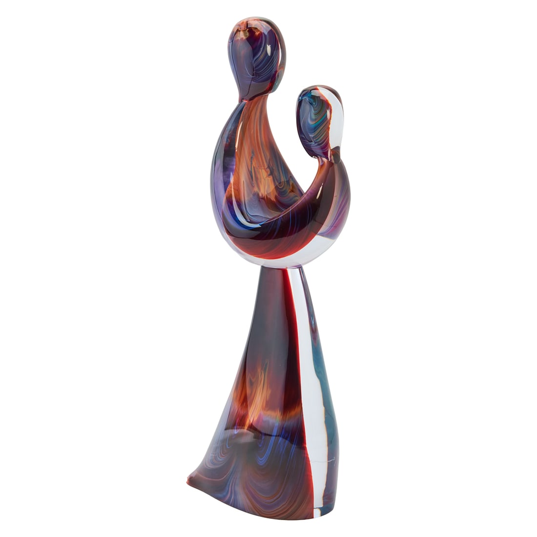 Dino Rosin (Italian, born 1948), "Maternity," colored glass sculpture, [approximate dimensions - (1 of 7)