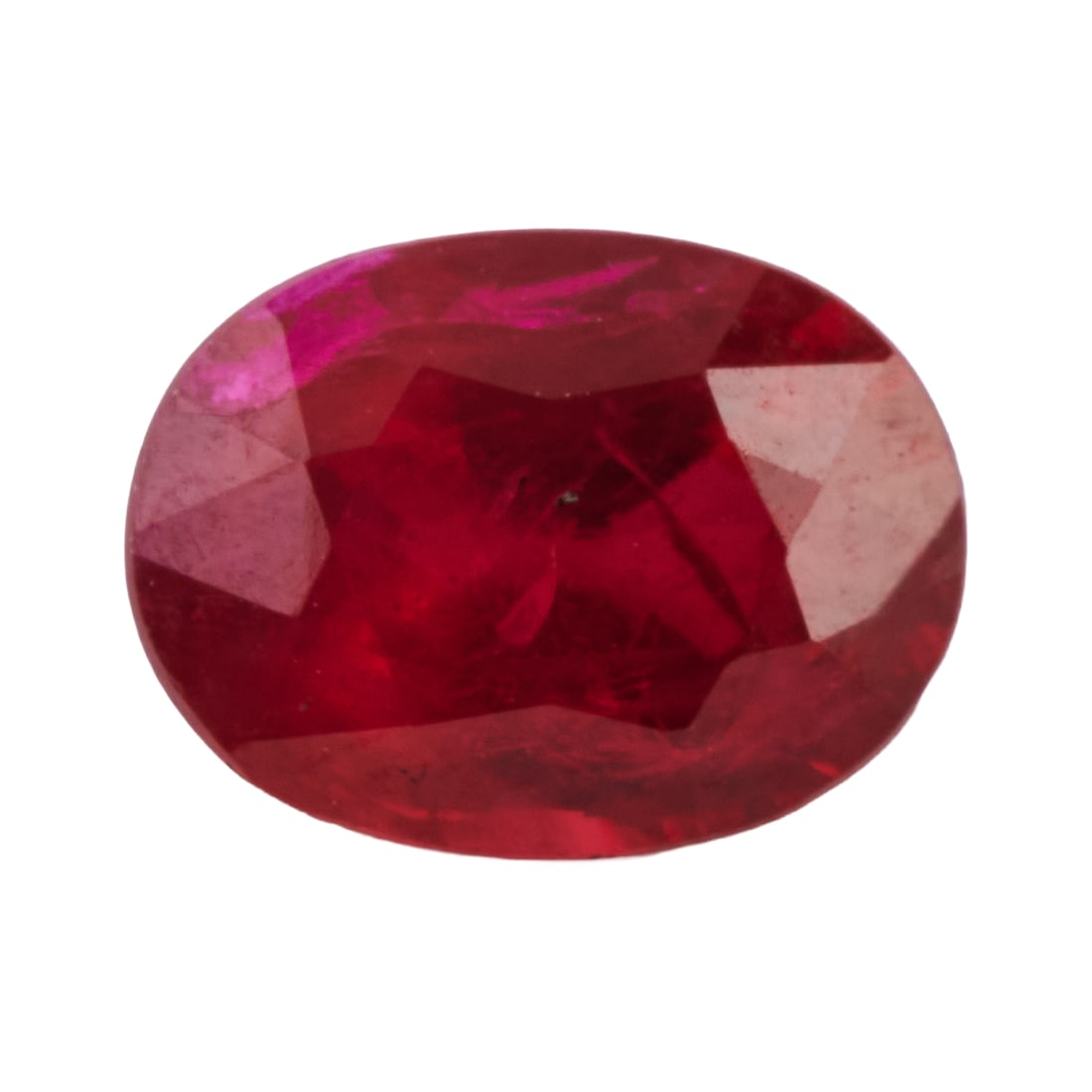 Unmounted Ruby. The unmounted oval-cut ruby weighing approximately 1.03 ct. and measuring: Unmounted Ruby. The unmounted oval-cut ruby weighing approximately 1.03 ct. and measuring approximately 6.6 x 4.9 x 3.5 mm.