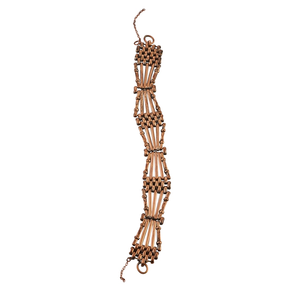 9k Rose Gold Bracelet. The 9k rose gold fancy link measuring approximately 20 mm in width, completed (1 of 3)
