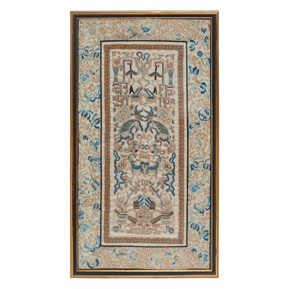 Chinese Framed Embroidery PanelQing Dynasty, 19th Century A finely executed Chinese embroidery panel (1 of 3)