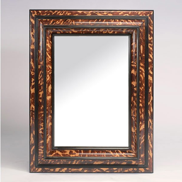 Massive Dutch Baroque Style Mirror: Massive Dutch Baroque Style Mirror, with faux painted tortoise shell finish {Dimensions 60 x 48 inches}
