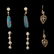 3 PAIRS OF OPAL, DIAMOND, SAPPHIRE, GOLD EARRINGS.