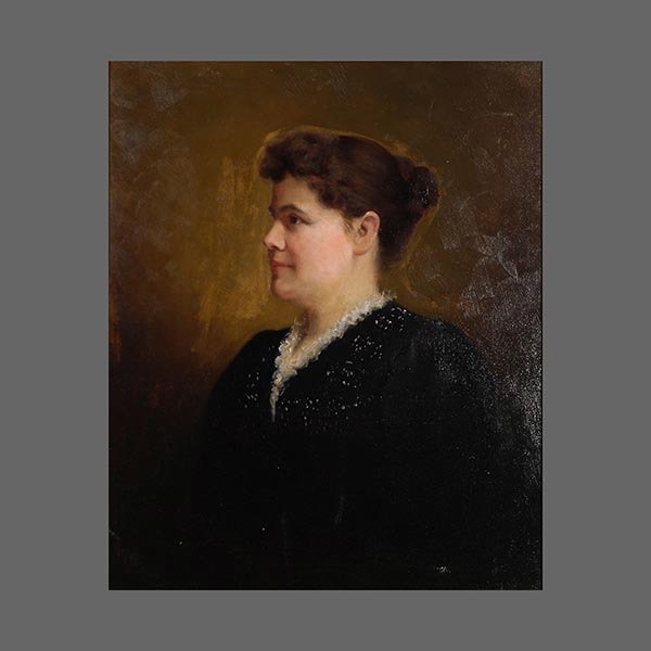 NICHOLAS RICHARD BREWER "Portrait of a Lady" Oil : NICHOLAS RICHARD BREWER (American 1857-1949) "Portrait of a Lady" Oil on canvas. 30 x 25 inches/ 76.2 x 63.5 centimeters. Signed lower left "N. R. Brewer" Frame: 40 x 35 inches/ 101.6 x 89 centimeters