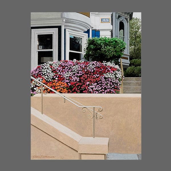 Stan Beckman, "San Francisco XI", watercolor: STAN BECKMAN (American b. 1931) "San Francisco XI" Watercolor & gouache on paper 22 x 16 inches/ 56 x 41 centimeters Signed lower left "Stan Beckman" Verso: Titled "San Francisco XI, 8268" Frame: 31 x
