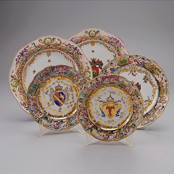 Suite of Thirty Capodimonte Plates