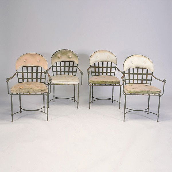 Four Salterini Chairs.: Four Salterini Chairs. With faux bronze finish, designed by Mario Papperzini.