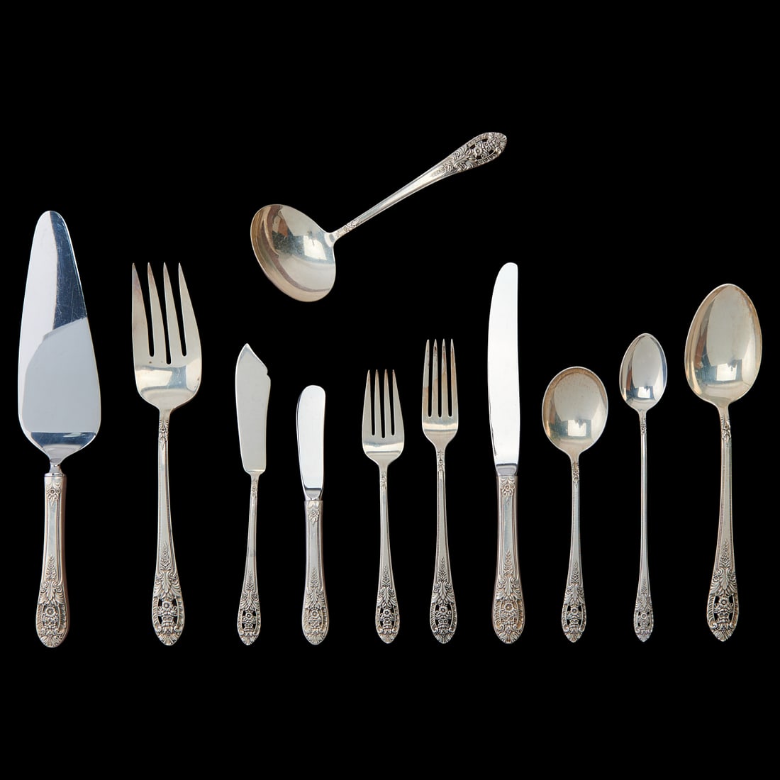 International Silver Company Crown Princess Sterling Flatware Set, comprising: 12 dinner knives, 9 (1 of 5)