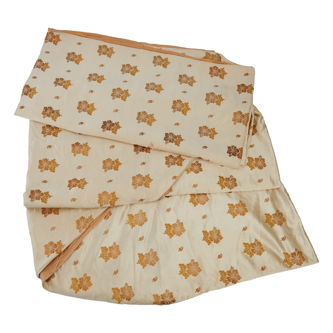 Antique French Third Republique Silk Cope, the off white field embroidered with gold thread (1 of 4)