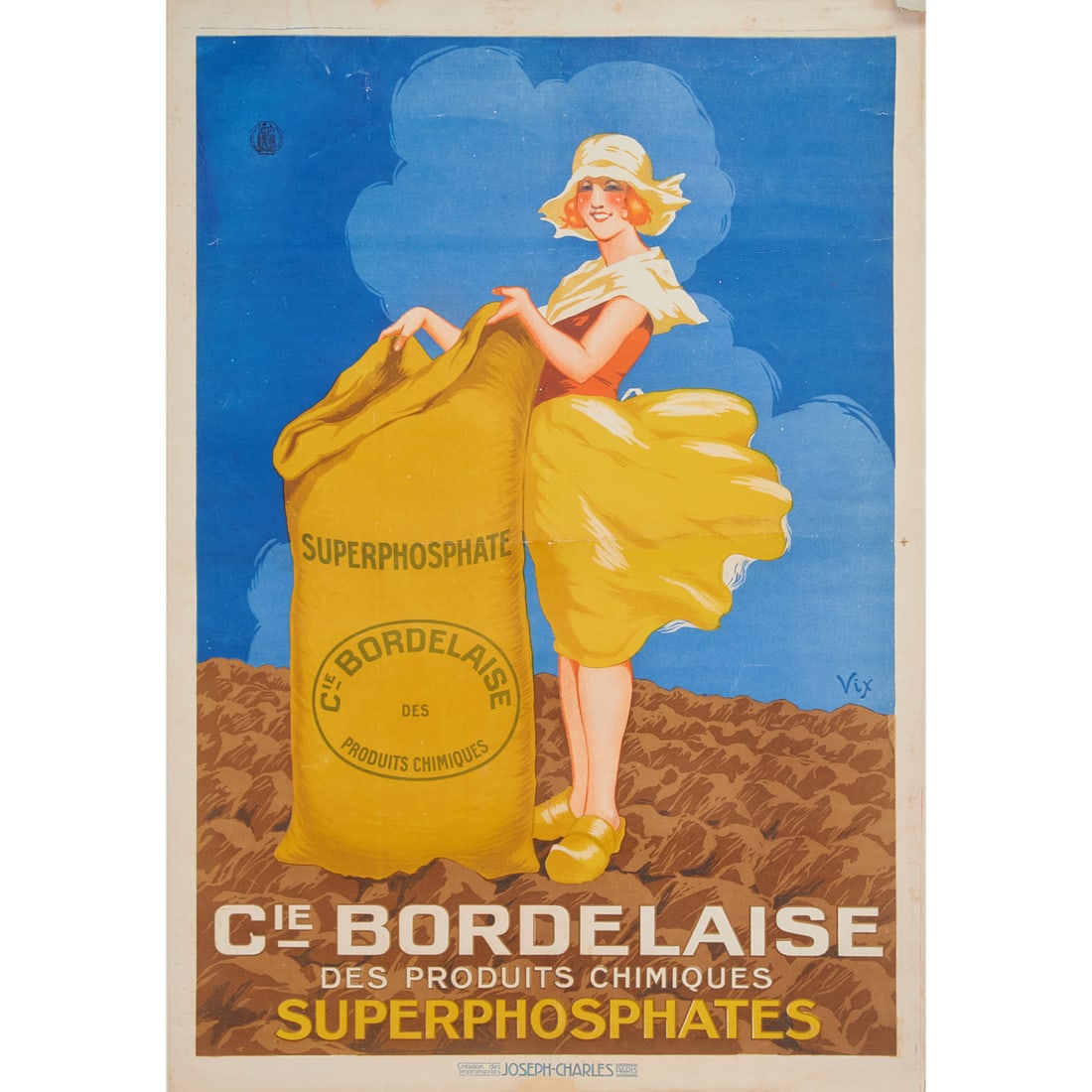 1930's French Advertising Poster on Canvas, Rolled; {Approximate dimensions: 42 1/2" L x 29 1/2" W (1 of 4)