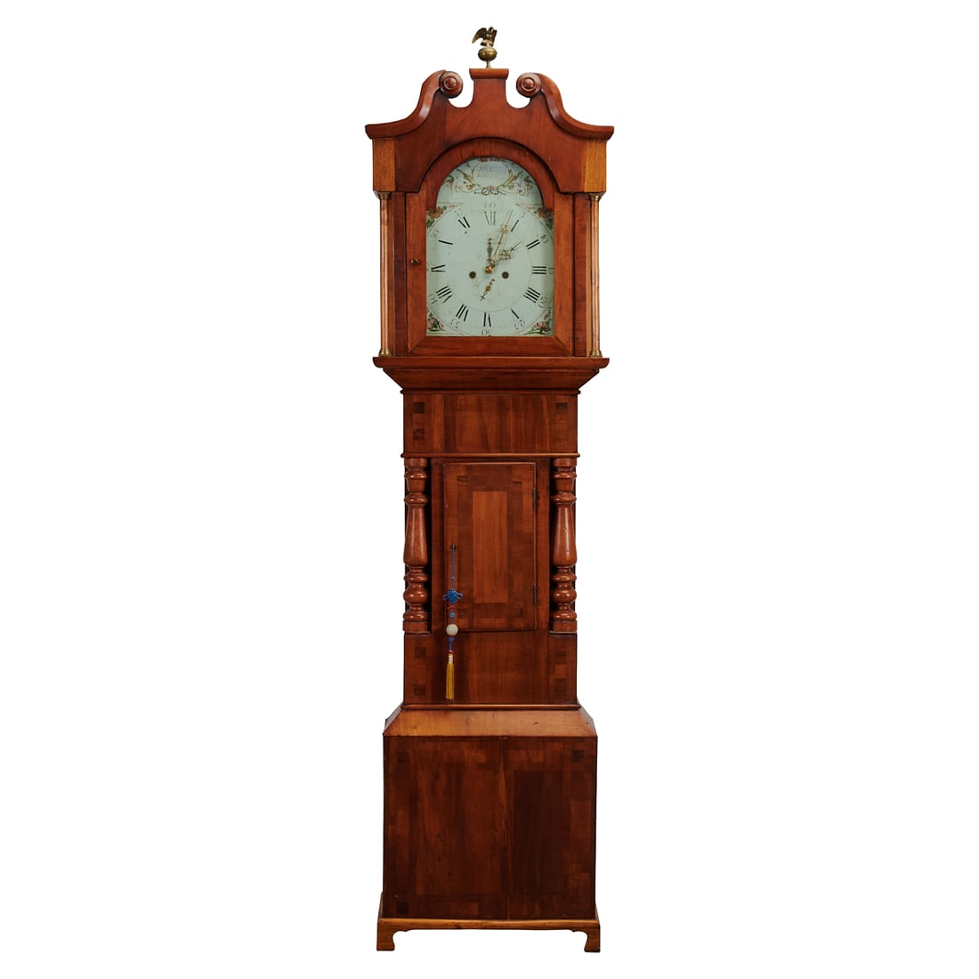 British Tall Case Clock by James May{Approximate dimensions: 94" H x 24 3/4" W x 10" D} (1 of 5)