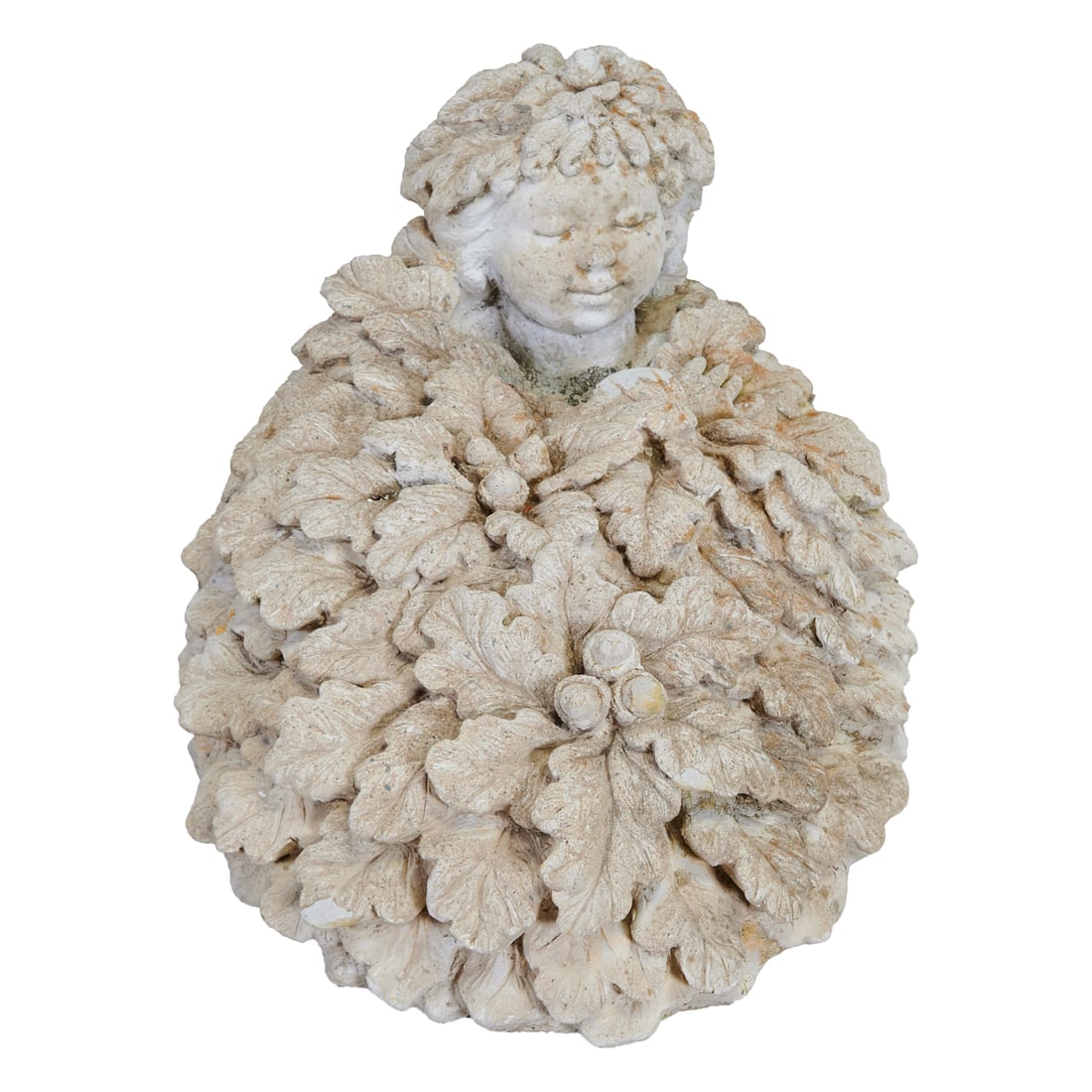 Baroque Style Garden Decoration, Figural Wreath, ovate form, the boys head above the oval foliate (1 of 4)