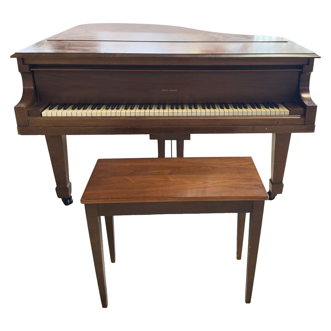 Welte-Mignon Walnut Grand Piano, serial number 76185.{Approximate dimensions: 40" H. x 60" W. x 67" (1 of 8)