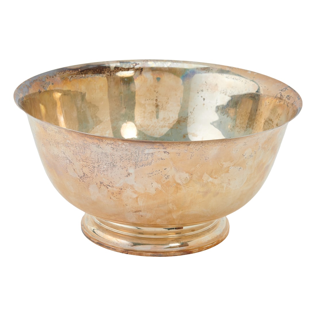 Steiff Sterling Silver Punch Bowl, manner of an oversized Revere bowl, flaring rim over tapering (1 of 3)
