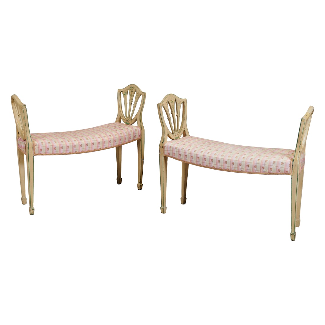 Pair of Louis XV Style Benches DesignAttributed to Elsie de Wolfe, the slightly curved seats with (1 of 6)