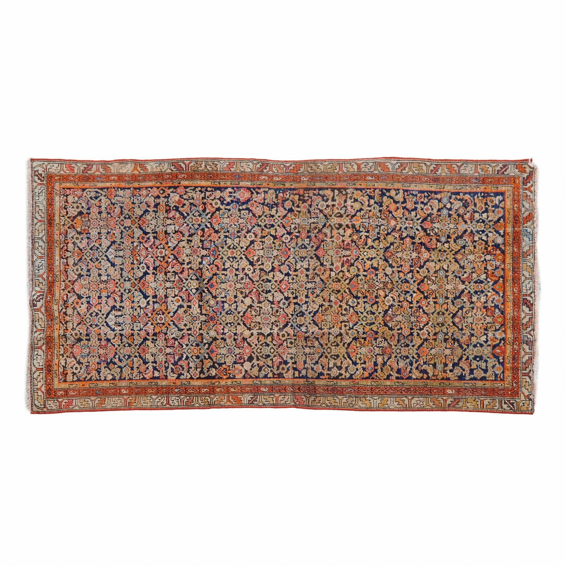 Persian Sarouk Long Rug.{Approximate dimensions: 9 feet 2 inches x 4 feet 7 inches.}. (1 of 3)