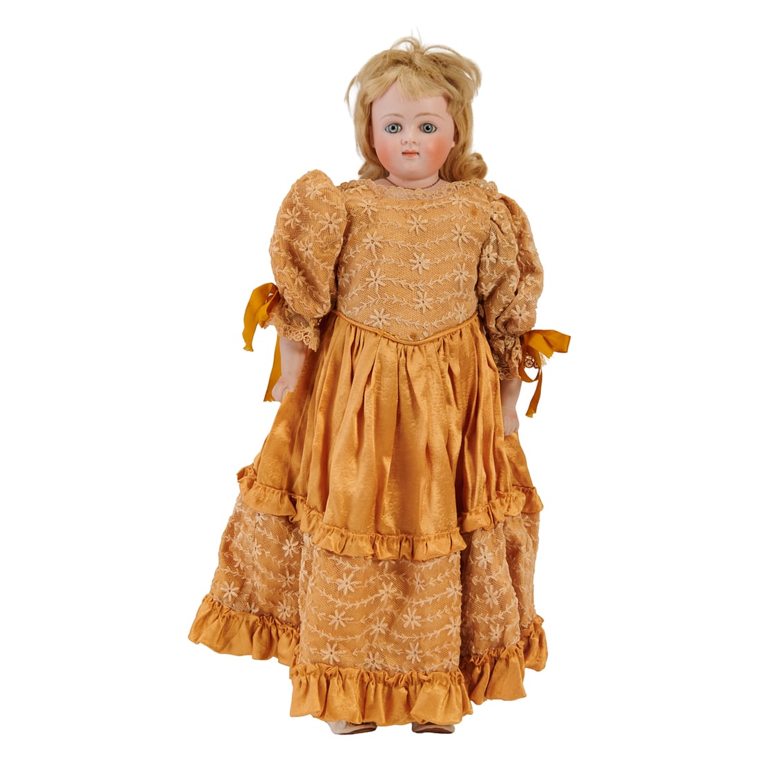 French Bisque Head Doll Marked 'F' and Stand. Attributed to Francois Gaulthier. The doll with (1 of 4)