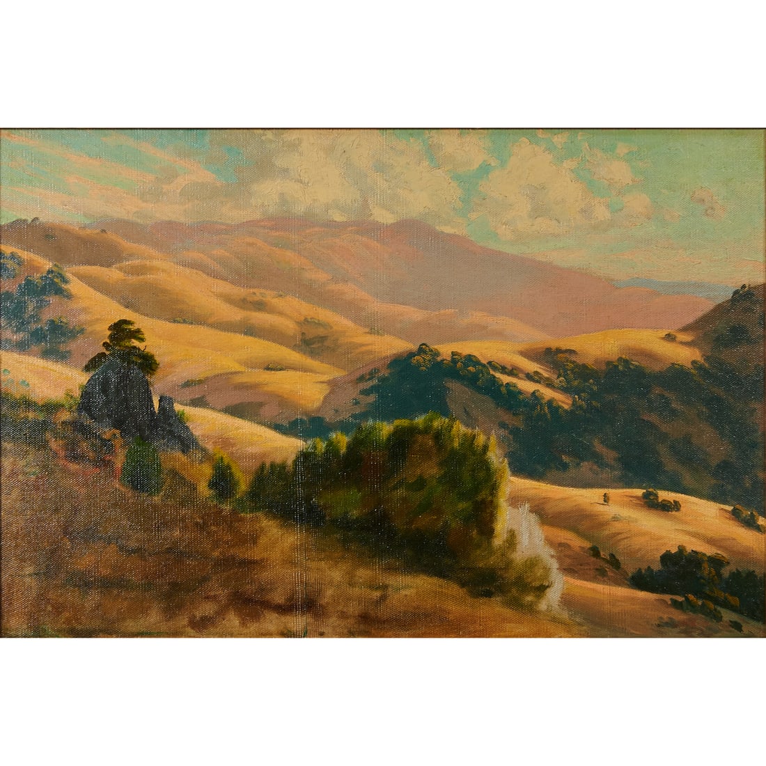 American School (20th Century), California Landscape, oil on canvas, lined, [approximate dimensions (1 of 4)