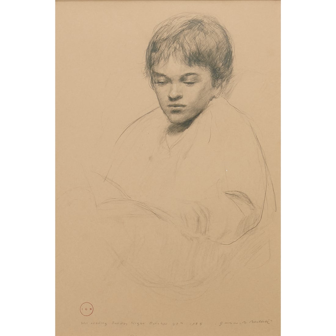 Bo (James William) Bartlett III (American, born 1955), "WillReading Sunday Night,"October 20th, (1 of 5)