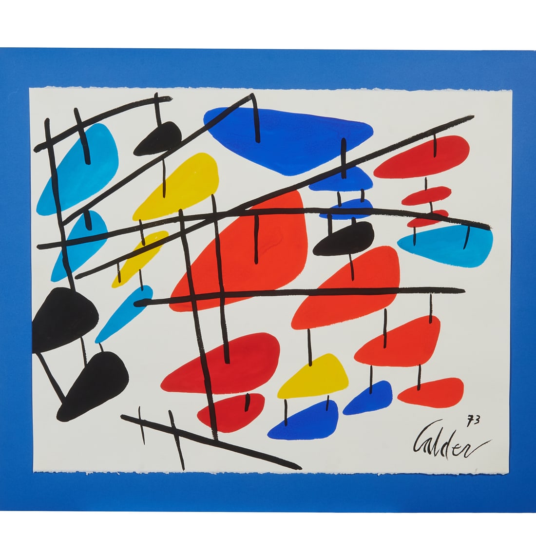 Style of Alexander (Sandy) Calder (American, 1898-1976),Mobiles, 1973, gouache on Arches paper, (1 of 6)