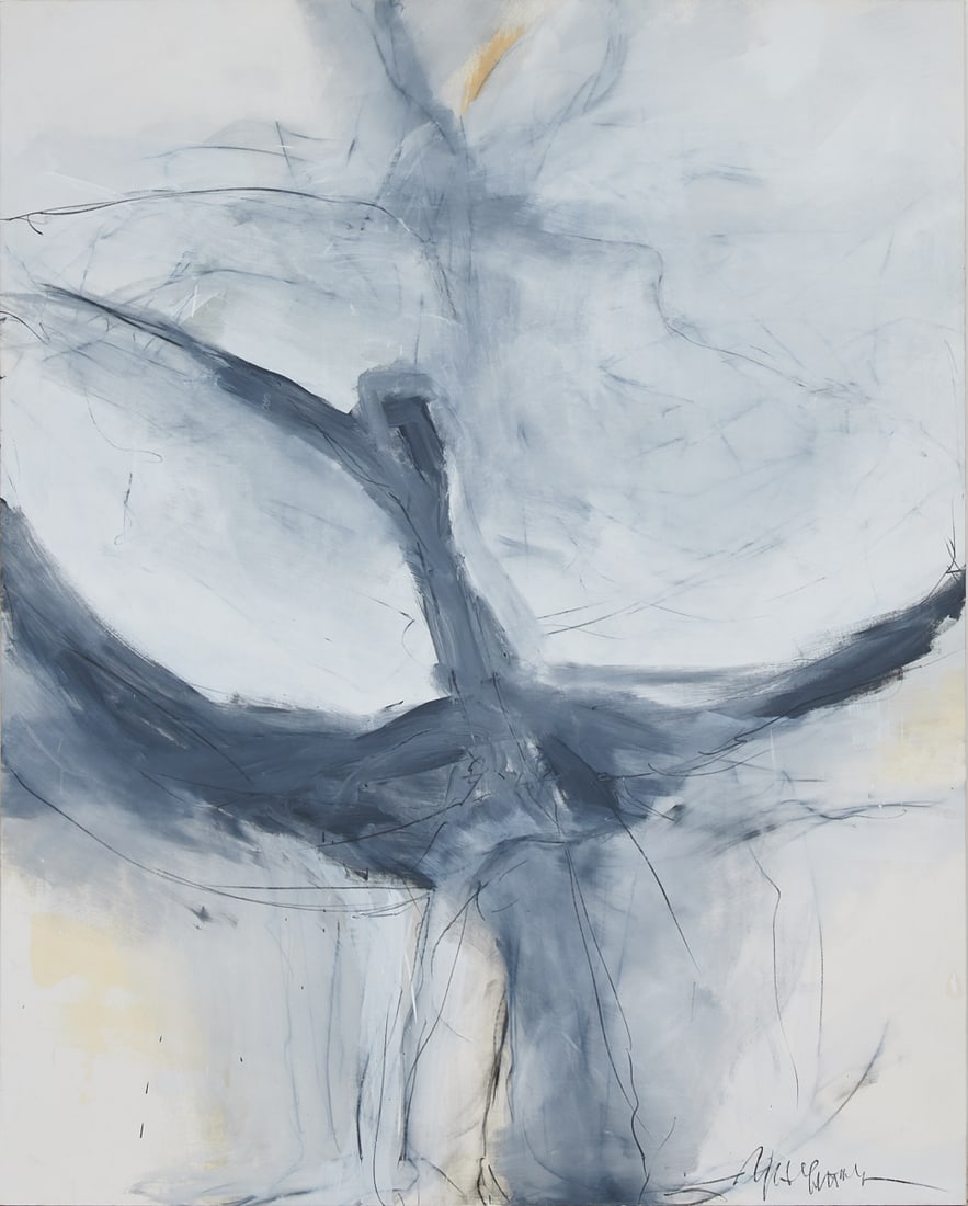 Isabelle Maynard (French, 20th/21st Century), Untitled (Abstract in Blues), oil and graphite on (1 of 4)