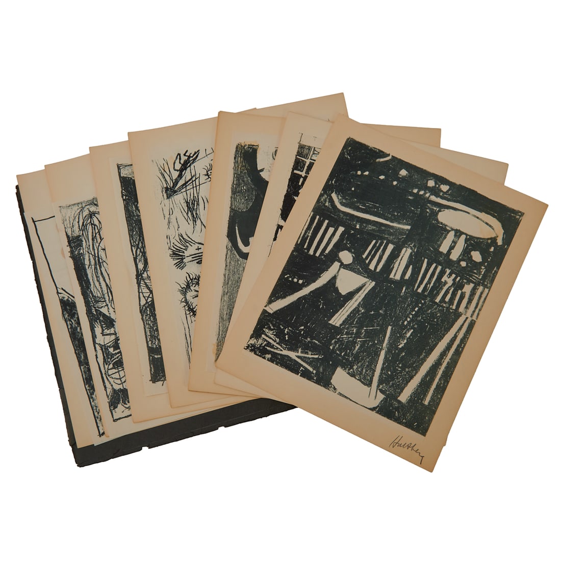Drawings,' 1948 portfolio [incomplete] consisting of ten offset lithographs, all untitled, from: Drawings,' 1948 portfolio [incomplete] consisting of ten offset lithographs, all untitled, from American artistsJames Budd Dixon (1900-1967), John Hultberg (1922-2005), Walter Kuhlman (1918-2009), and
