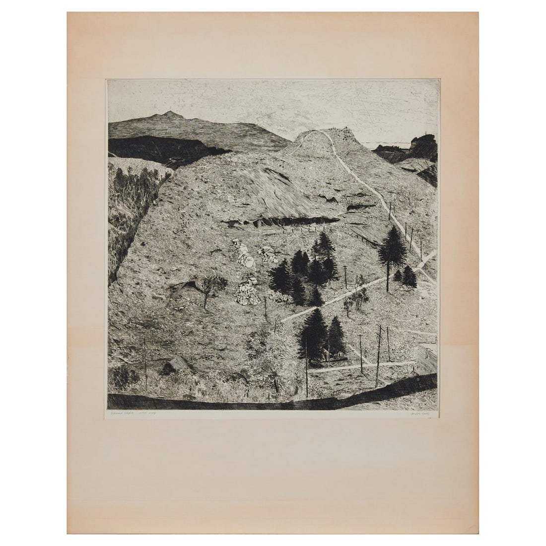 Gordon Cook (American, 1927-1985), "Diamond Heights,"etching on paper, [approximate dimensions - (1 of 5)