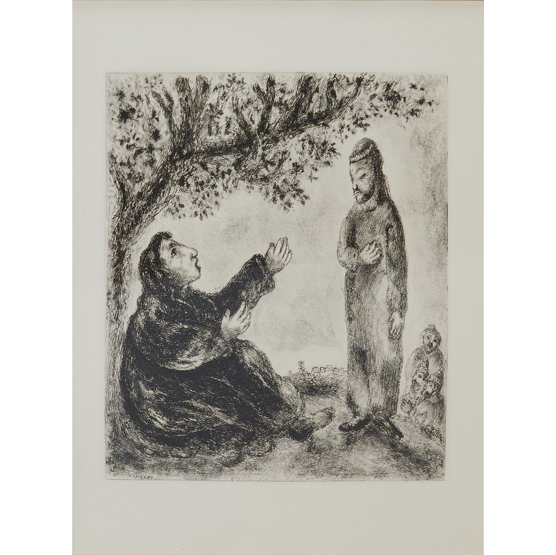 Marc Chagall (Russian, 1887-1985), "Deborah The Prophetess," #52in the "Bible" suite from 1956, (1 of 4)