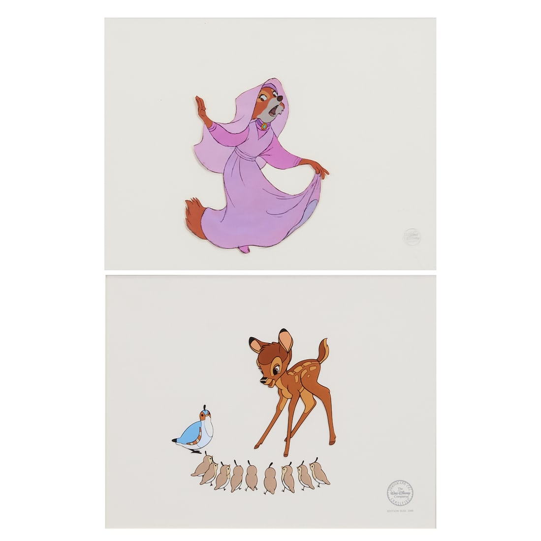 Walt Disney Studios (20th/21st Century), Two Animation Cels, including (i) Maid Marian from "Robin (1 of 9)