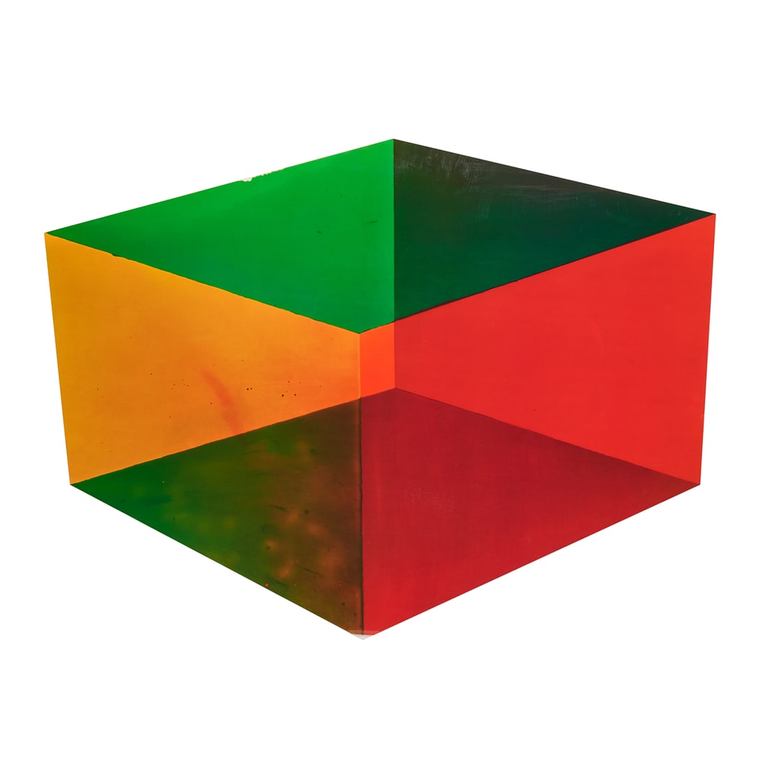 Ronald Wendel Davis (American, 1937-2025), "Cube I,"1971,five color offset lithograph with Mylar (1 of 2)