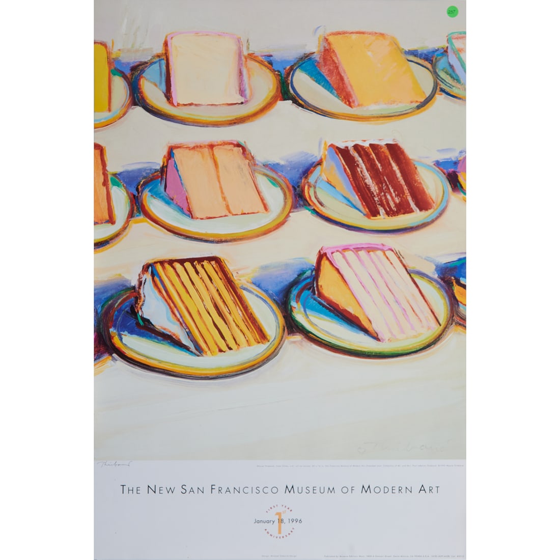 A Signed Wayne Thiebaud, 'The New San Francisco Museum of Modern Art,Cake Slices,'afterWayne (1 of 4)