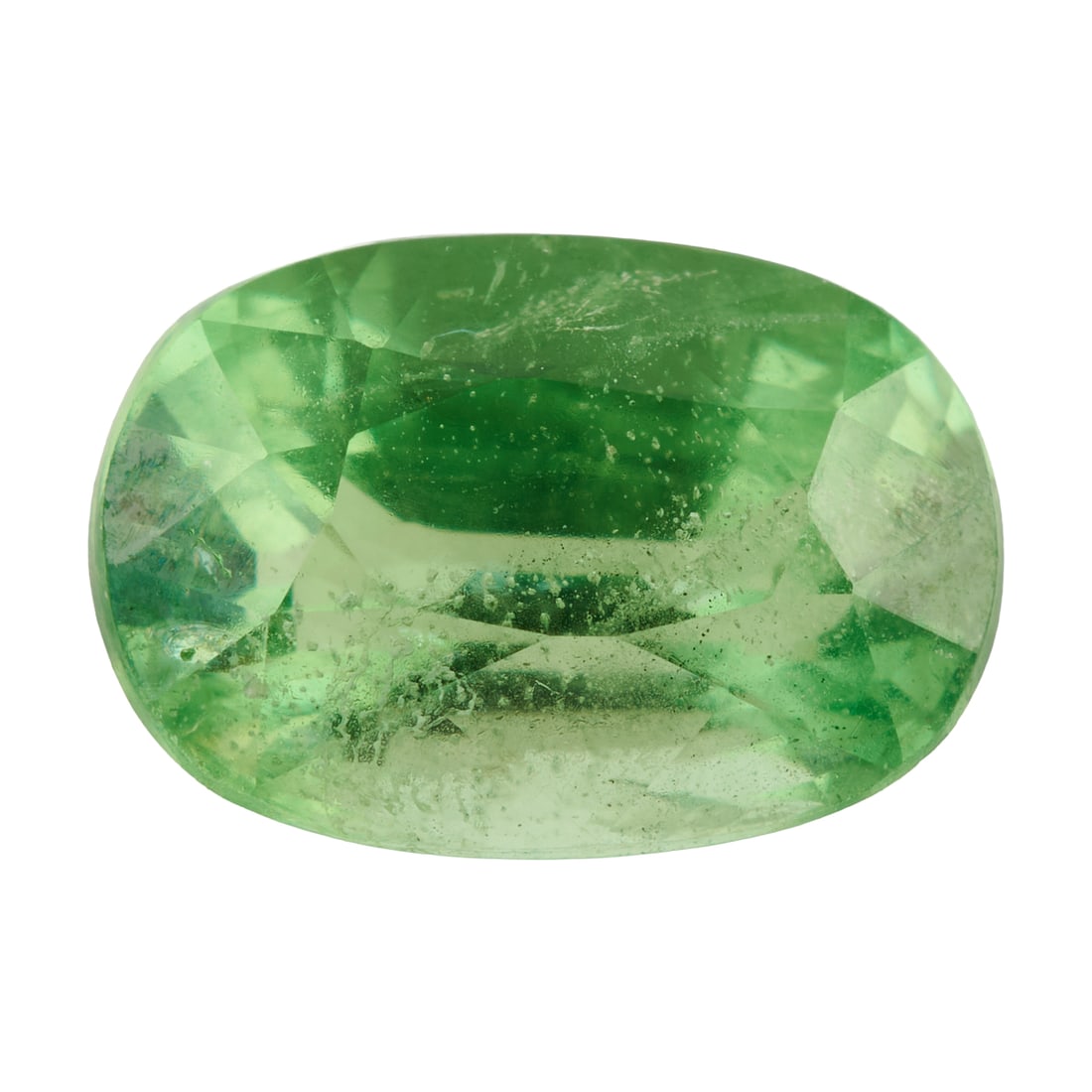 Unmounted Tsavorite Garnet. The unmounted oval-cut tsavorite garnet weighing approximately 1.10 ct.: Unmounted Tsavorite Garnet. The unmounted oval-cut tsavorite garnet weighing approximately 1.10 ct. and measuring approximately 7 x 5 mm.