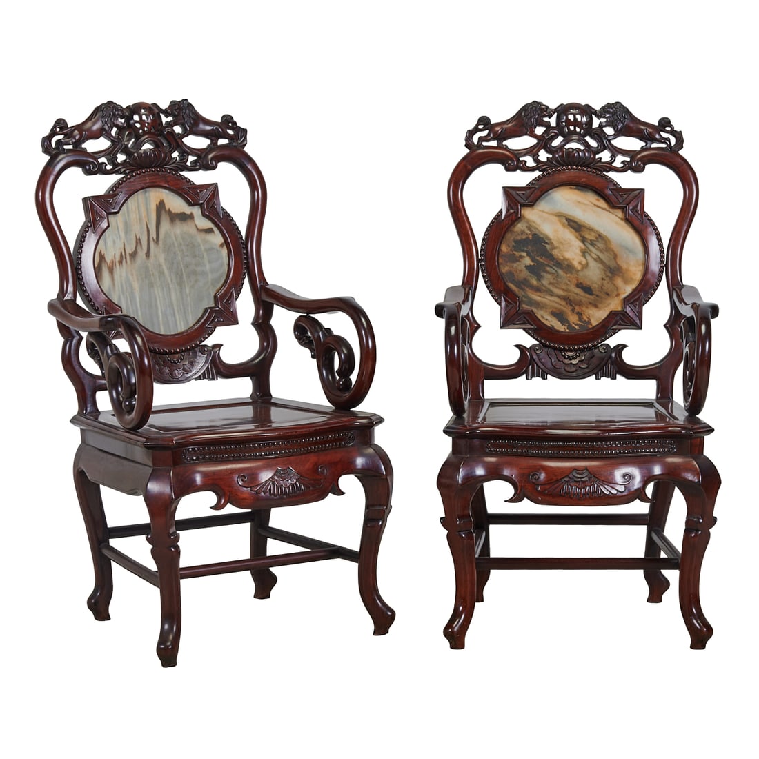 {Each Chair: H 42 x W 21 1/4x D 19inches (106 x 54x 48.2cm)}. (1 of 7)